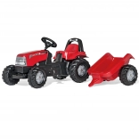 tractor cu pedale cu remorcă Rolly Toys CASE 1170 CVX roșu