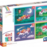 Clementoni puzzle unicorni 4în1 (12–24 piese)