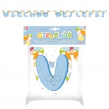 Ghirlandă de hârtie La mulți ani albastră