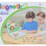 Set de construcție magnetic cu animăluțe – 34 de piese și 8 cartonașe