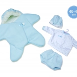 Hăinuțe pentru păpușă NEW BORN 40–42 cm – steluță din fleece, set din 3 piese