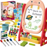 WOOPIE tablă magnetică dublă pentru desen și învățarea literelor și cifrelor, 56 piese