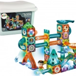 Pistă magnetică luminoasă pentru biluțe