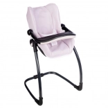 Scaun auto și scăunel 3-în-1 pentru păpuși, roz deschis