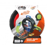 Set de joacă în valiză în formă de anvelopă cu 4 mașinuțe