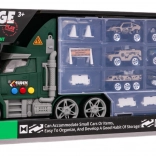 camion militar de depozitare cu tobogan, mașinuțe și accesorii