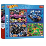 Puzzle 4×250 piese HOT WHEELS