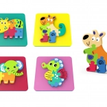 Puzzle din spumă cu forme de animale 14x14 cm