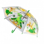 umbrelă transparentă pentru copii cu dinozauri, automată, 64 cm