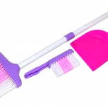 Set de curățenie pentru copii, 3 piese, roz‑alb