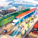 Puzzle cu gară, 100 de piese