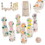 Popice din lemn pentru copii 6 buc cu mingiuță CLASSIC WORLD