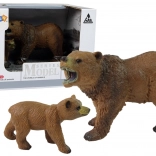 Set de 2 figurine urs grizzly cu pui