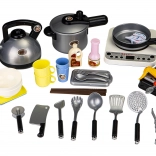 Set de bucătărie și grătar pentru copii cu sunet și LED, 40 de piese