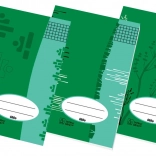 caiet școlar A4, dictando pe pătrățele, 20 de file din hârtie reciclată (mix de modele)