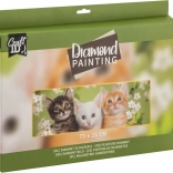Pictură cu diamante - Pisicuțe 75x25cm