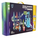 Pistă magnetică cu bile, 80 de piese, cu lumină și muzică