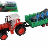 Tractor din plastic cu remorcă și plug 53 cm cu mecanism inertial