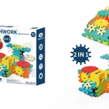 Set creativ de construcție STEAM 51 piese cu roți dințate și motor