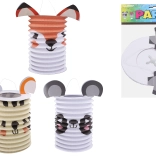 Lampion cilindru cu motive de animale 15 cm