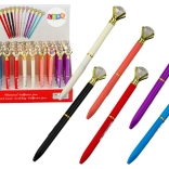 Pix cu bilă cu cristal, rezervă albastră 0,7 mm – mix de culori