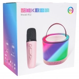 Set karaoke cu microfon wireless și difuzor Bluetooth iluminat