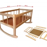 Leagăn din lemn pentru păpuși 50 × 28 cm