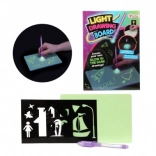 Tăbliță cu stilou cu cerneală invizibilă care strălucește în întuneric