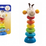 Detoa jucărie din lemn girafă pe arc