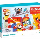 Puzzle DODO Transport: eroii pompieri, 30 de piese