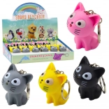 Breloc pisicuță cu lanternă LED și sunet, mix de culori