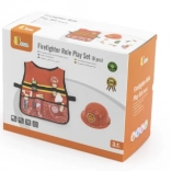 VIGA costum de pompier pentru copii cu vestă și accesorii din lemn, 8 piese