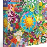 Puzzle pătrat eeBoo Calendar floral 1000 piese