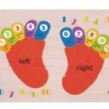 Puzzle educativ din lemn TOOKY TOY - Învățarea numerelor și culorilor