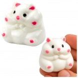 Jucărie antistres squishy gniotek hamster alb 5 cm