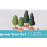 Set de arbori din lemn pentru piste de tren