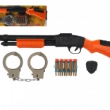 Set de jucărie polițist cu pușcă, gloanțe și cătușe