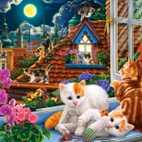 Puzzle 180 piese Kittens on the Roof