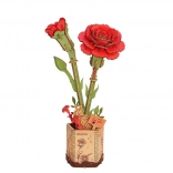 Puzzle 3D din lemn Garoafă roșie ROWOOD