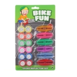 Accesorii din plastic colorate pentru bicicletă – set de reflectorizante și rotițe decorative