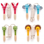 Corzi de sărit pentru copii cu mânere din lemn în formă de animale