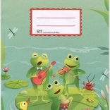 Caiet școlar A5 cu linie auxiliară Broscuțe 10 file