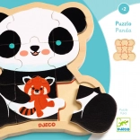Puzzle de lemn Puzzlo Panda de la Djeco