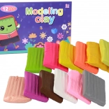 Plastilină 12 culori pastelate strălucitoare mix set