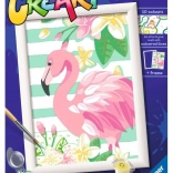 Pictura creativă după numere: Flamingo roz 13x18 cm