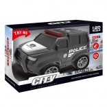 Mașină de poliție cu mecanism inerțial și efecte, neagră 22,5 cm