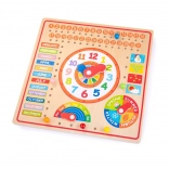 Calendar din lemn cu ceas Bigjigs Toys