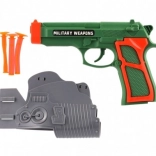 Pistol pentru copii cu săgeți cu ventuză și toc, 3 săgeți, plastic, 19 × 13 cm