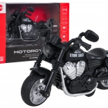 Motocicletă metalică neagră cu lumină și sunet 1:16