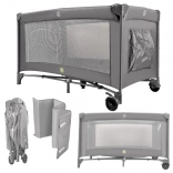 Pătuț de călătorie pentru copii 60 × 120 cm cu cadru pliabil și saltea